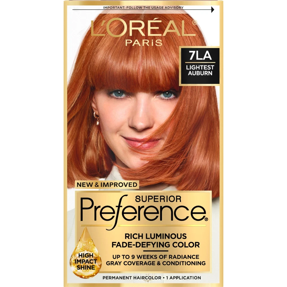 L'Oreal Paris Superior Preference Fade-Defying Color + Shine System 7LA Lightest Auburn/Warmer