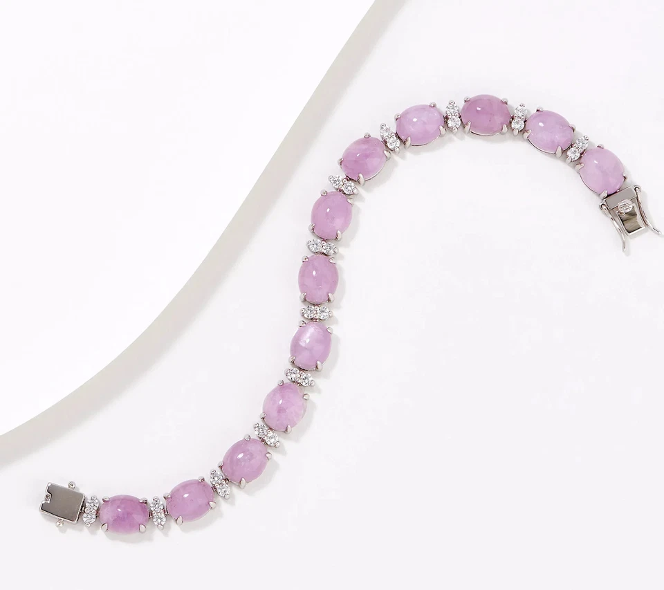 Affinity Gems Sterling Silver Pink Kunzite Tennis Bracelet, 6-3/4" - Image 1 of 1