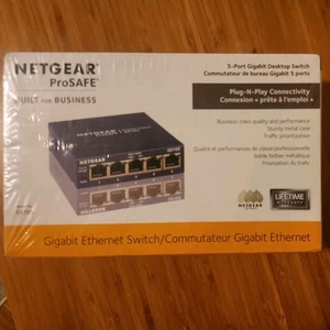 Ethernet Switch: Netgear ProSafe 5-Port Gigabit Desktop Switch - GS105NA - Picture 1 of 1