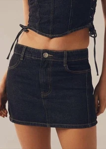 Peppermayo Giddy Up Minigonna Denim - Nero Lavaggio Taglia 2 - Foto 1 di 8
