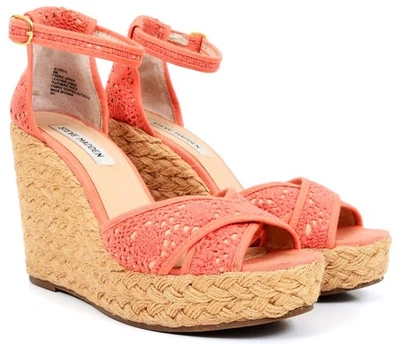 STEVE MADDEN Marrvil Coral Encaje Alpargatas Tacones Cuña Zapatos Para Mujer Talla 8 M Foto 1 de 4