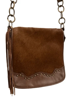 Noa Italian Leather haircalf crossbody bag studded  Boho western cowgirl - Image 1 of 4
