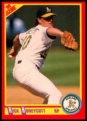 1990 Rick Honeycutt Score BASEBALL #317 Oakland Athletics - Image 1 of 2