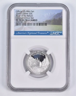 2019-S Silver PF70 ANT River of No Return Quarter Limited Edition NGC *4151 - Image 1 of 4