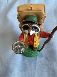 Vintage hallmark Ornament Lot hiking camping outdoors scouts raccoon dog - Picture 1 of 5