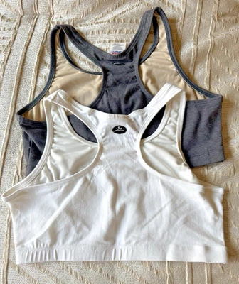 HANES SPORTS  Cotton Stretch Racerback  Bralettes  White/Gray 2 Pack  - Size XL - Image 1 of 4