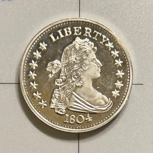 1804 Liberty Bust/Hair .999 Fine Pure Silver Bullion Round Proof Like Coin - Picture 1 of 4