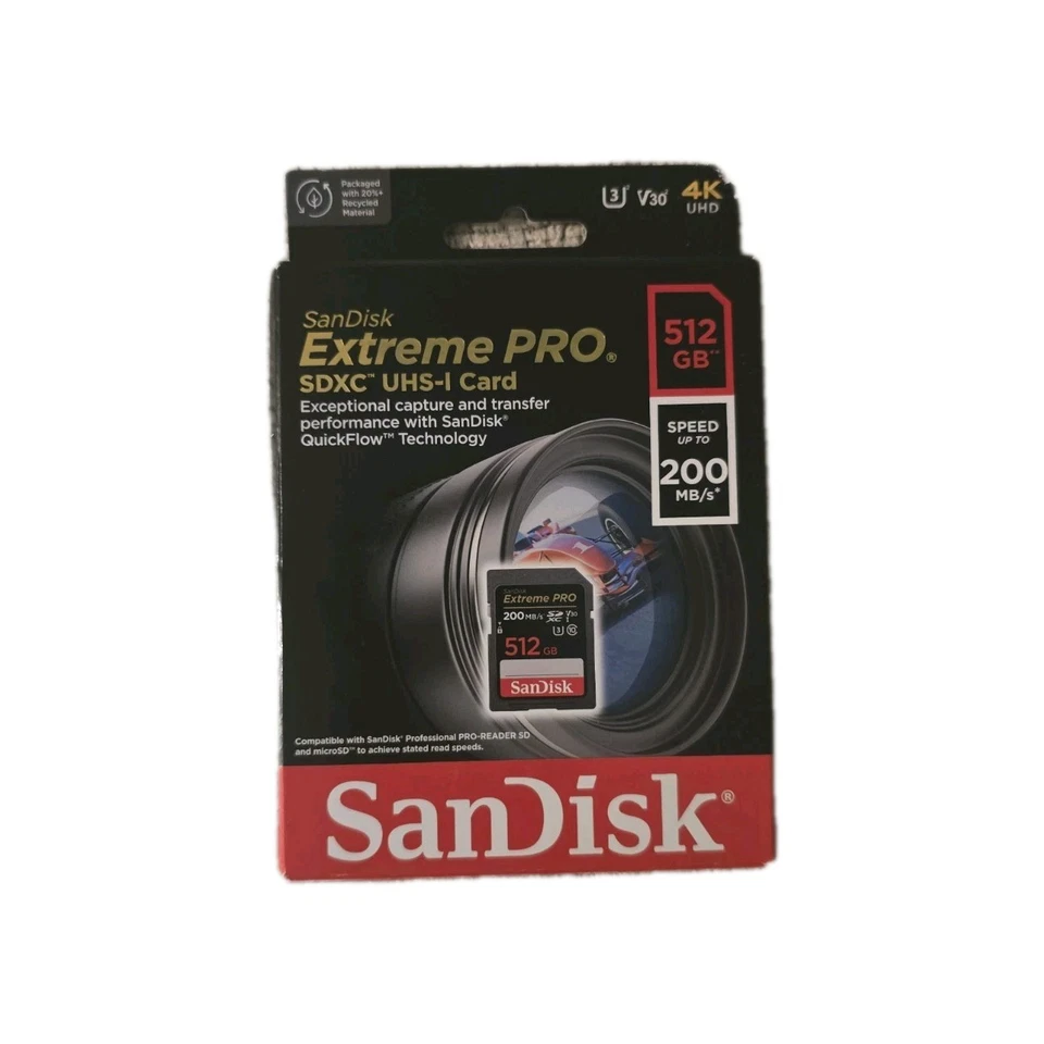 SanDisk 512GB Extreme PRO SDXC 4K Ultra HD Camera Memory Card - Image 1 of 1