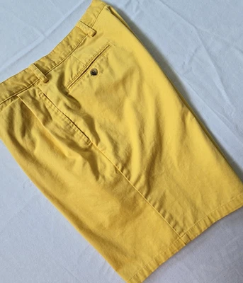 Pantalones Cortos Nautica Amarillo 100% Algodón Doble Plisado - Para Hombre Talla 34 Foto 1 de 4