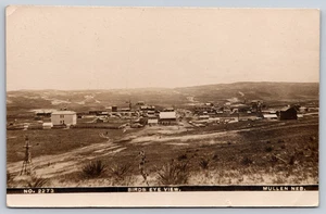 Postal RPPC Nebraska Mullen vista de pájaro - Imagen 1 de 2