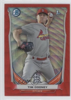 2014 Bowman Prospects Chrome Red Wave Refractor /25 Tim Cooney #BCP44 - Image 1 of 2