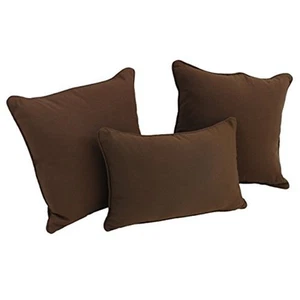 Blazing Needles Double-corded Solid Twill Throw Pillows With Inserts (set of 3) - Picture 1 of 1