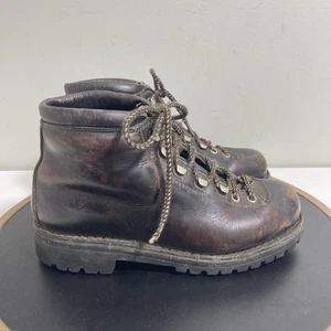 VTG Mountaineering Boots Mens 6.5 Leather Vibram Sole Hiking 80s Made in ITALY - Picture 1 of 12