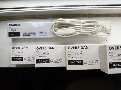 1-IKEA TRADFRI & 7-ÖVERSIDAN LED Lighting Strips White  w/ 1-ANSLUTA power  cord - Image 1 of 4