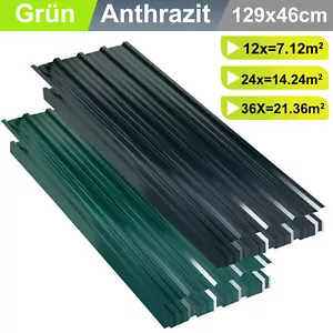 12/24/36x Profilblech Trapezblech Antitropf Dachblech Dachpaneele 129x46cm Stahl - Bild 1 von 10