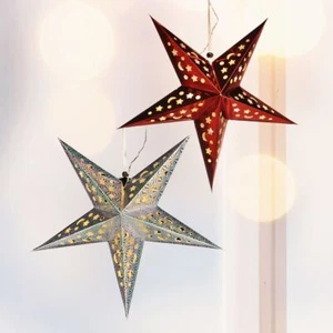 Papierstern mit LED Beleuchtung Adventstern Weihnachtsstern Leuchtstern 43 cm - Bild 1 von 4