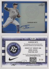 2018 Leaf Perfect Game National Showcase Metal Blue /20 Dawson Netz #BA-DN1 Auto