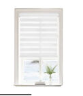 Lumi White Polyester 27 in-23inW x 72 in.L Light Filtering Cordless Zebra Fabric