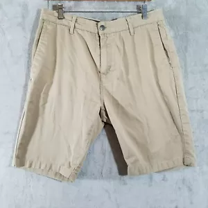 Pantalones Cortos Volcom Chino para Hombre 33 Cuerpo Beige Clase Barra Bolsillo Patín Golf Informal - Imagen 1 de 8