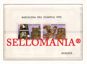 1987 OLIMPIADA BARCELONA 92 OLYMPICS ATHLETE 200 ** MNH HB SHEET ANDORRA TC21915 - Imagen 1 de 1