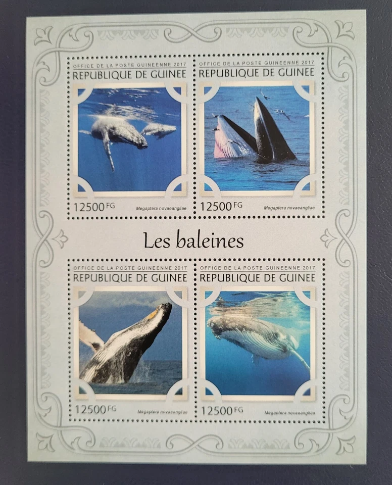 Guinea 2017 / Marine Life - Whales / 4v ms - Изображение 1 из 1