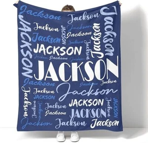 Manta con nombre personalizada para niños bebé niño cumpleaños regalo de Navidad - Imagen 1 de 5