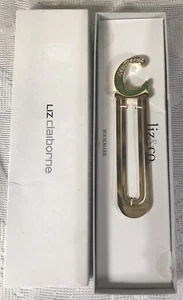 Liz & Co. Clear Rinestones & Green Bookmark "C" Liz Claiborne NEW NOS - Picture 1 of 8