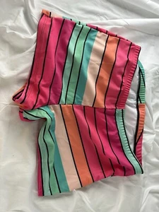 Women’s Colorful Swim Shorts Size 1XL Polyester Peach Pink Green - Picture 1 of 3