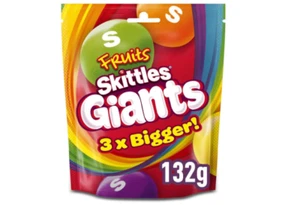 Skittles Giants Vegan Sweets, Fruit Flavoured Sharing Bag - Picture 1 of 4
