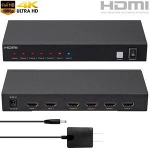 2x4 2 in 4 Ausgang HDMI Schalter Splitter Selektor Ultra HD 4K 1080p HDTV 10,2 Gbit/s - Bild 1 von 4