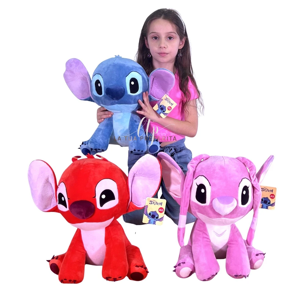 Stitch Angel o Leroy 37cm Grande Peluche Disney Lilo & Stitch Alieno Blu
