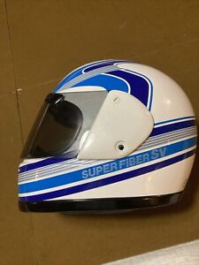 VTG Arai Superfiber SV White&Blue Full Face Helmet Size:L 59-60cm JAPAN Snell85