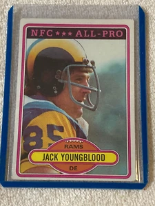 Tarjeta coleccionable de fútbol americano Topps Jack Youngblood #370 1980 NFC casi nueva - Imagen 1 de 2