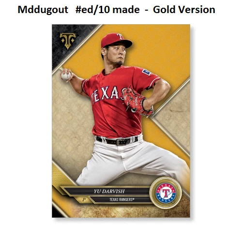 YU DARVISH #28 Rangers ACE #ed/10 made Gold 5X7 - 2017 TOPPS TRIPLE THREADS - Image 1 of 1