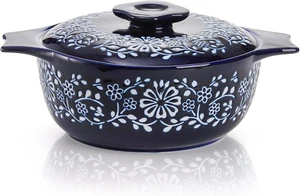 Casserole Dish with Lid, Ceramic Casserole Dish for Oven, 2.6-Quart round Baking - Picture 1 of 7