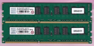 8GB 2x4GB PC3L-12800 Transcend 020W2A451A701 DDR3L-1600 ECC Ram Memory DIMM Kit - Picture 1 of 2