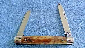 Case 1979 Unused 1-Dot A62042 Pretty Appaloosa Bone Swell-Center Pen Knife - Picture 1 of 20