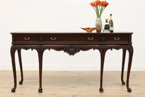 Georgian Design Vintage Mahogany Sideboard, Buffet, Console #34374 Cover
