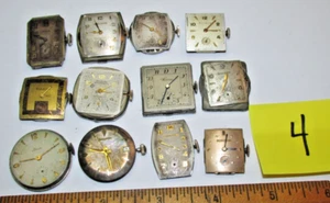 12 VINTAGE MENS WATCH MOVEMENT LOT GRUEN ELGIN BULOVA...PARTS/REPAIR IV - Picture 1 of 3