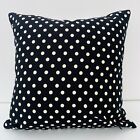 Black & White Polka Dot Cotton Duck Cushion Cover 16” x 16”