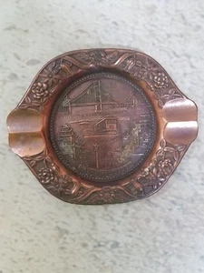 San Francisco Ashtray Ornate Metal California Souvenir Cable Car Golden Gate - Picture 1 of 3