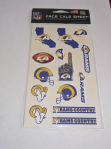 LOS ANGELES RAMS 15 TEMPORARY TATTOOS FACE CALS PEEL AND STICK - Picture 1 of 1