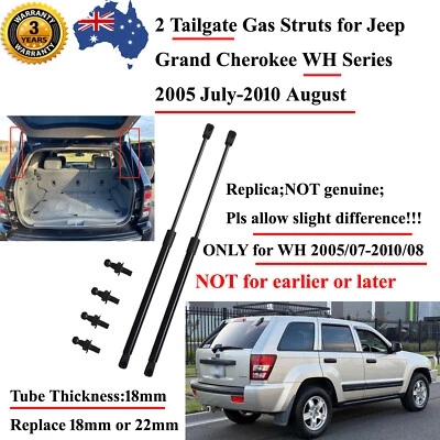 2 Tailgate Boot Trunk Gas Struts For Jeep Grand Cherokee WH 2006 2007 2008 2009 - image 1 of 4