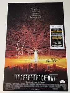 Foto firmada por Jeff Goldblum Bill Pullman 12X18 DÍA DE LA INDEPENDENCIA b JSA - Imagen 1 de 1