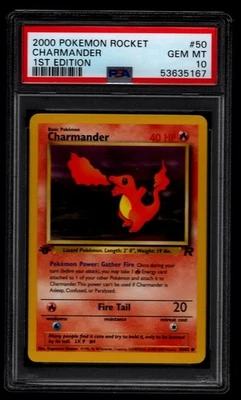 POKEMON 2000 Team Rocket 1st Edition Dark Charmander PSA 10 GEM MINT - Image 1 of 2