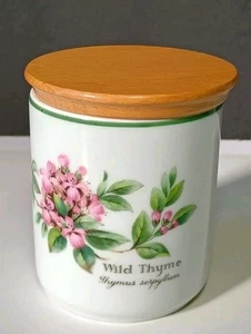 Vintage Royal Worcester Kräuter Wild Thymian Kanister Vorratsglas mit Deckel Höhe 3,5" - Bild 1 von 7