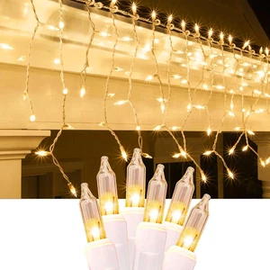 8.5 Ft 150 Icicle Lights Christmas String Lights Warmwhite Christmas Decorations - Picture 1 of 12