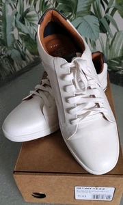 Dune London Tezzy Men Wide Fit Lace Up Trainers White Size 9 New With Box - Picture 1 of 9