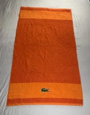 ¡NUEVO! Toalla de playa de baño Lacoste 100 % algodón naranja 30"x52" logotipo de cocodrilo Foto 1 de 4
