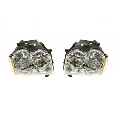 Par de faros para Jeep Grand Cherokee 2005 2006 2007 conductor y pasajero DOT Foto 1 de 4